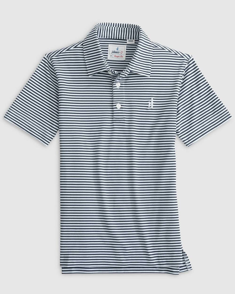 NEW JOHNNIE-O kid's performance mesh jr. polo shirt in royal blue/white